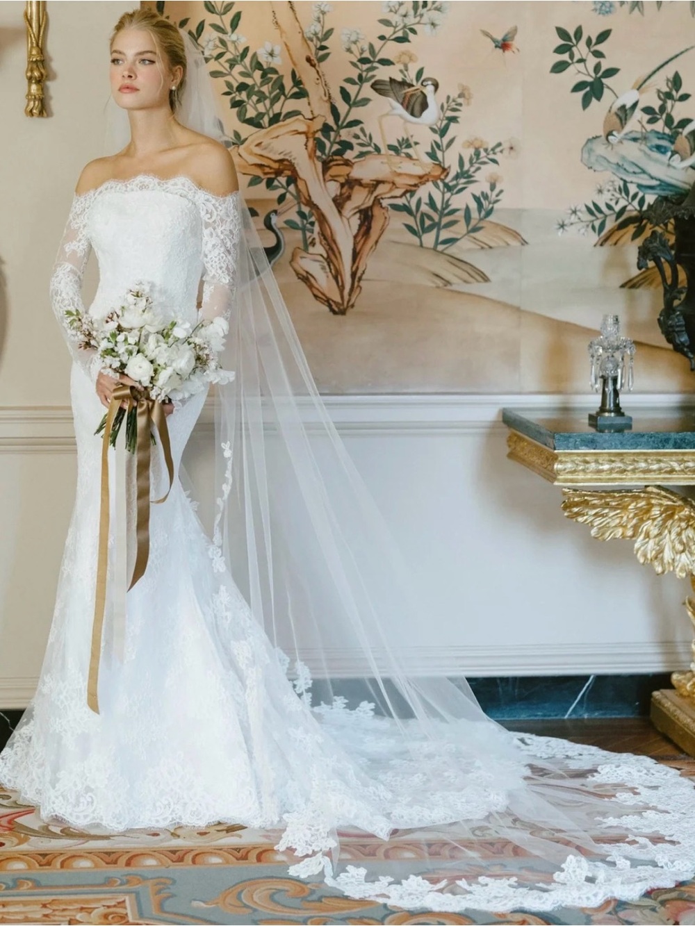 Anne Barge Collier Wedding Dress, Collier Topper, and Collier Veil